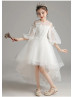 Ivory Lace Tulle High Low Flower Girl Dress